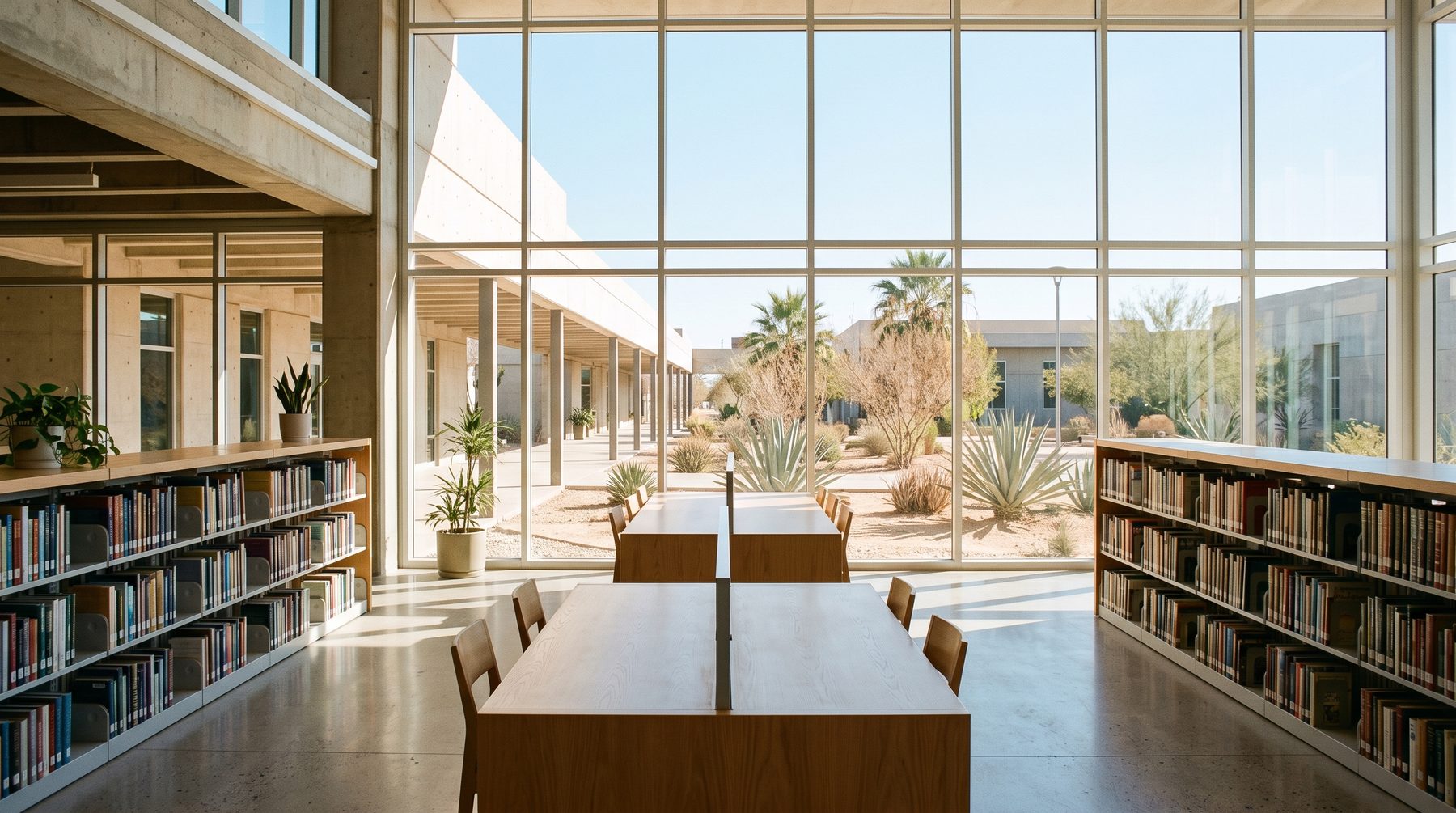Sala de lectura de una biblioteca universitaria en el norte de México.